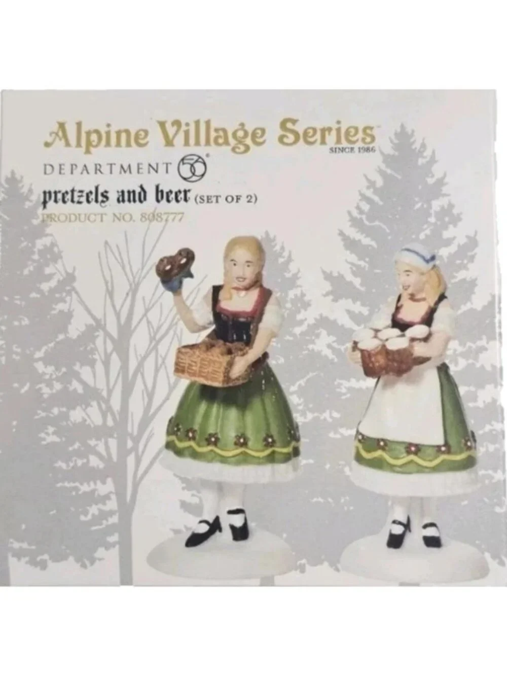 Department 56 Pretzels & Beer (Set of 2) Figurines Alpine Village #808777 RARE